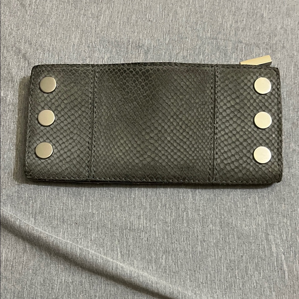 Hammitt Grey Textured Leather Zip Wallet with Silver Studs - Picture 6 of 7